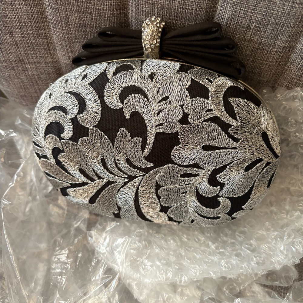 Elegant Black and Silver Clutch
